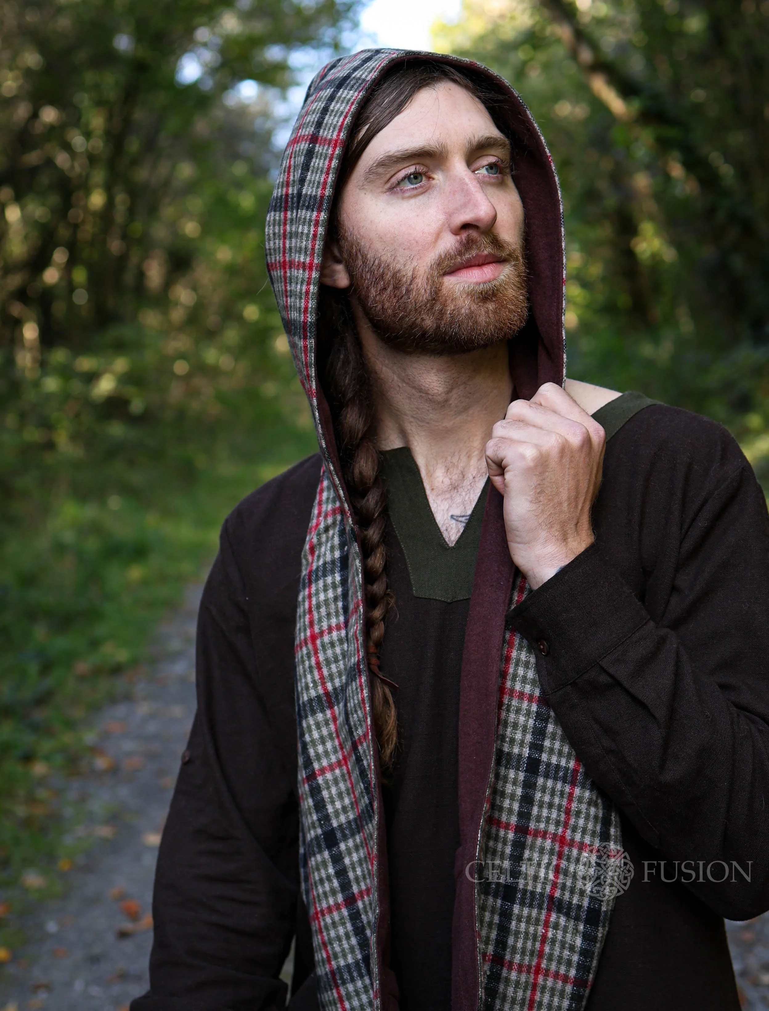 Plaid Infinity Scarf with Pockets — Celtic Fusion ~ Folklore Clothing